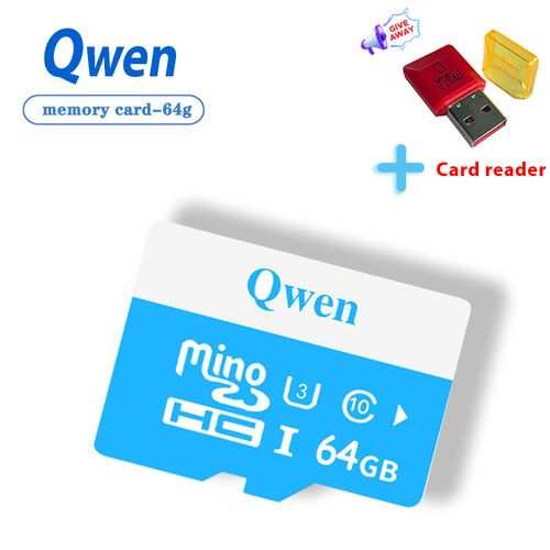 Qwen 64GB Memory Card High Speed &1 Free Card Reader