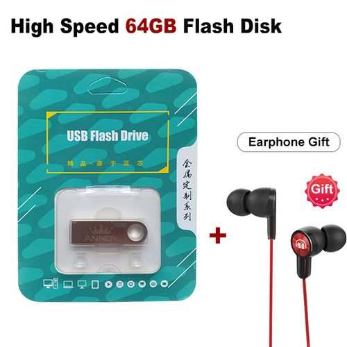 Annov USB 64GB Flash Drive Metal +Earphone
