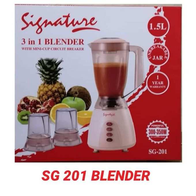 Signature 3 IN 1 Blender 1.5L With Mini Cup Circuit Breaker