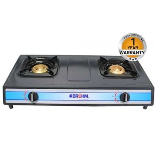 Bruhm 2 Burner Non Stick Gas Stove – Grey