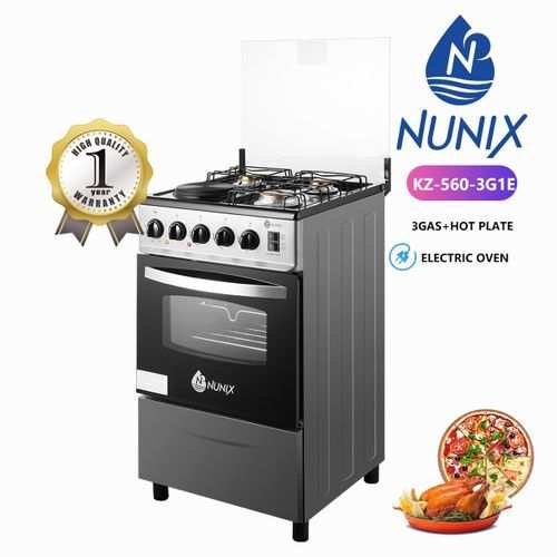 Nunix Free Standing 3+1 Gas Burner Electric Cooker With Electric Oven