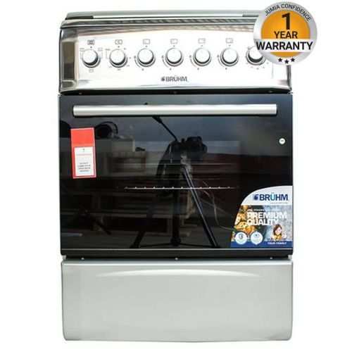 Bruhm Bgi 66M40ONSN 4 Gas Cooker With Electric Oven – Silver