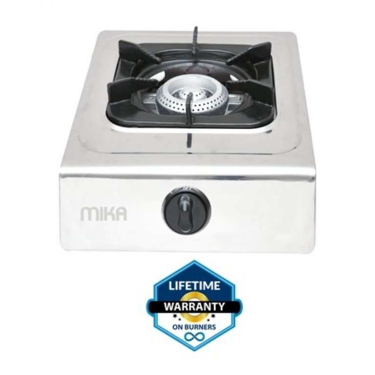 Mika Gas Stove, Table Top, Single Burner, Stainless Steel Body