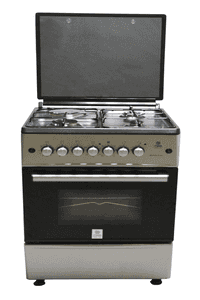 Mika Standing Cooker, 58cm X 58cm, 3 + 1, Electric Oven, Silver
