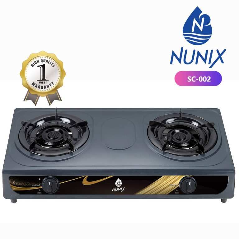 Nunix 2 Burner Table Top Gas Cooker Stainless Steel + Gas Pipe and 13KG Regulator