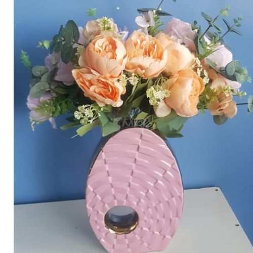 Ceramic Gold /Pink Or White Gold Electroplaed Ceramic Flower Vase