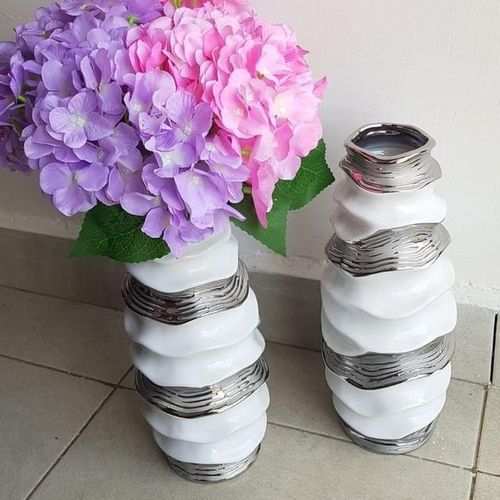 Ceramic Electroplated Spiral Ceramic Flower Vase