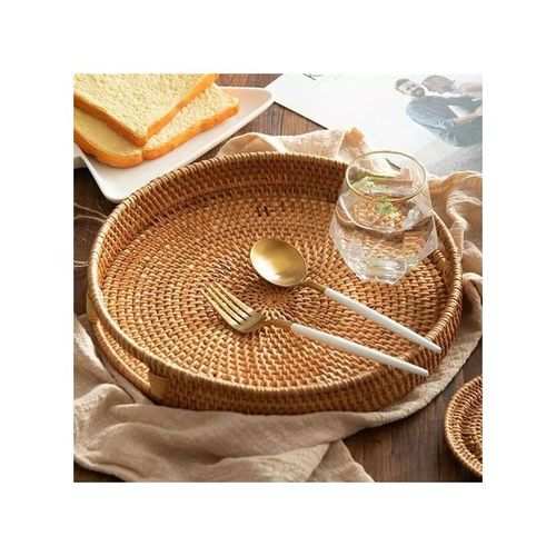 Generic Rattan Basket Serving Tray Decoration Tray