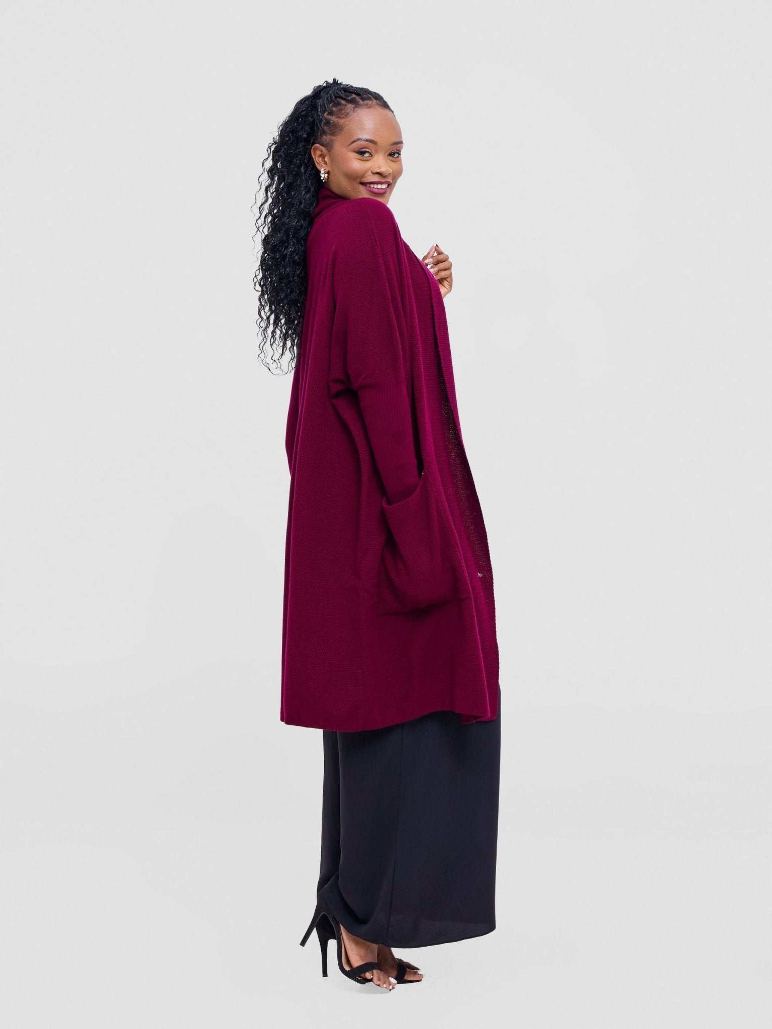 Vivo Cuffed Wide Sweater - Raspberry - image 3