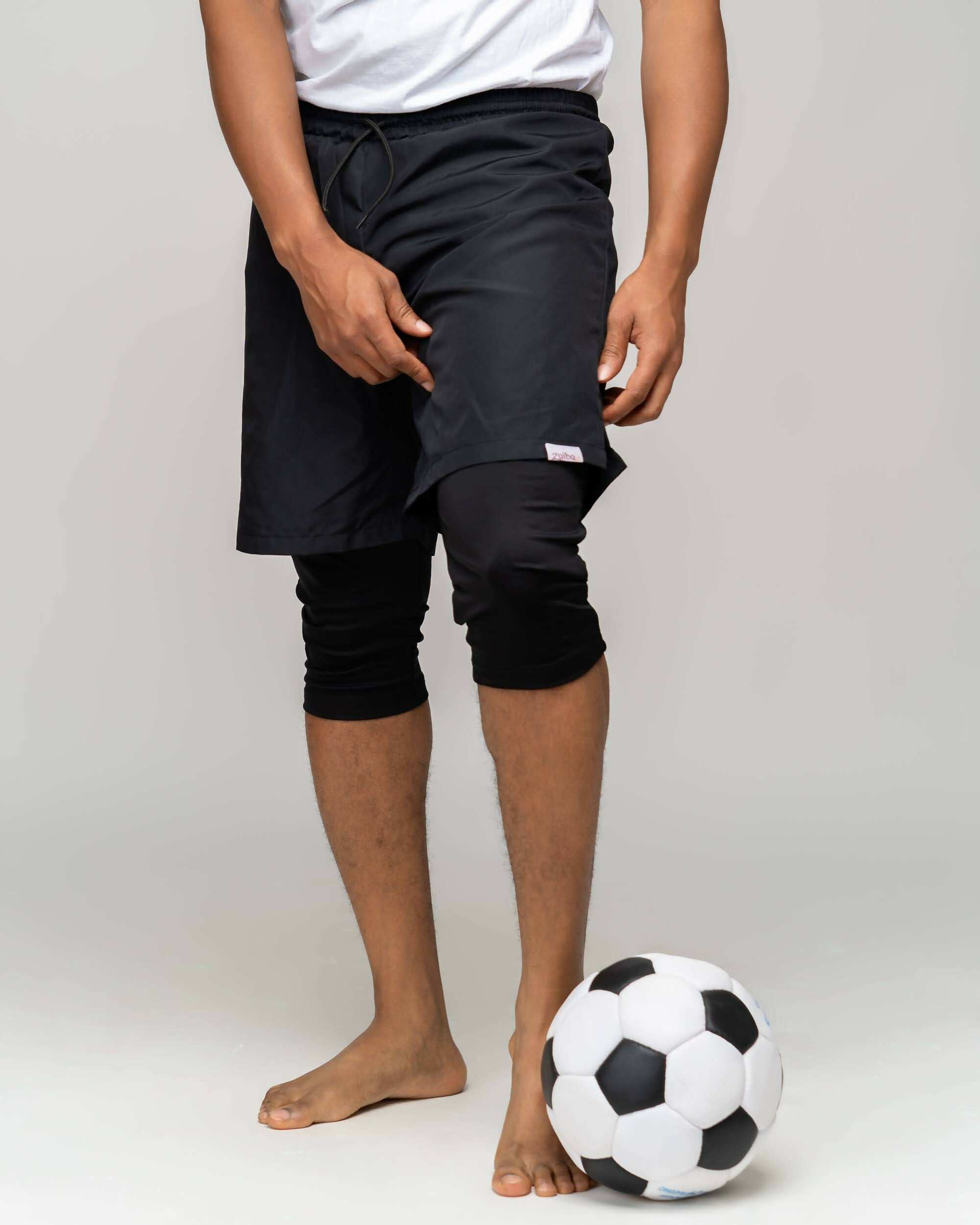 Modest Workout 2 in1 Long Shorts - Black - image 5
