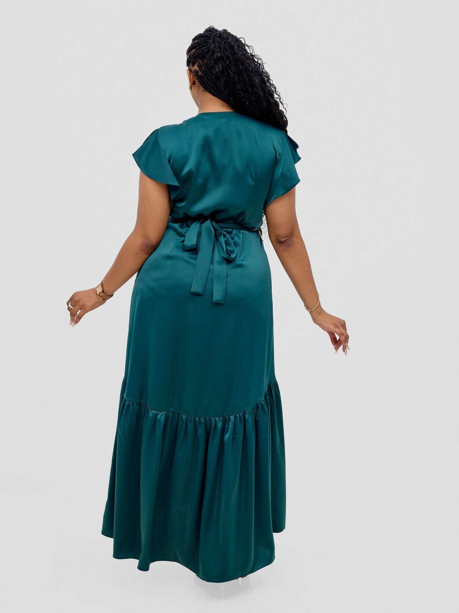 Vivo Hanabi Wrap Maxi Dress - Dark Green - image 5