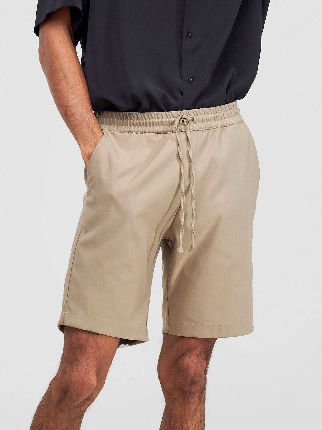 Zoya Shani Men's Drawstring Shorts - Taupe - image 2