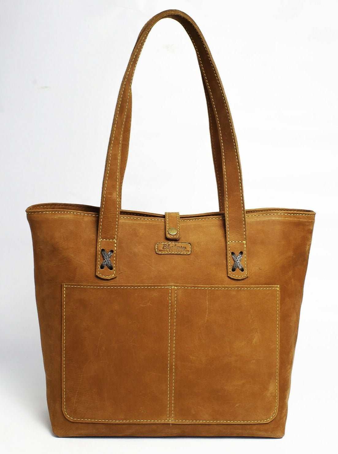 Blueberry Leather Tote Bag - Brown - image 1