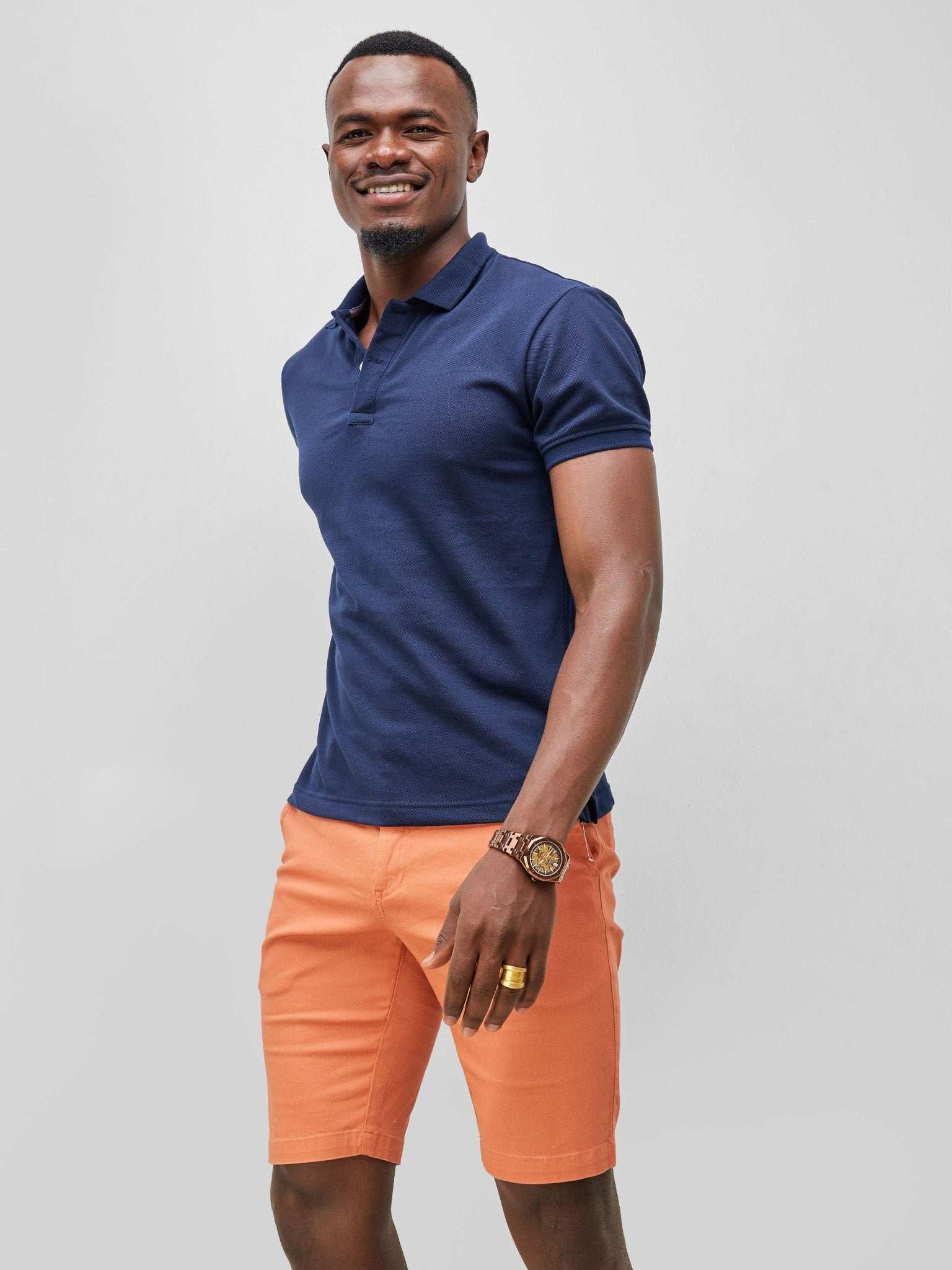 Zetu Men's Chino Shorts - Salmon Orange - image 3