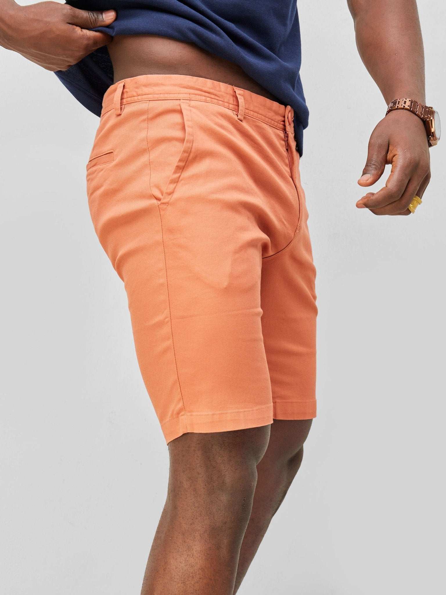 Zetu Men's Chino Shorts - Salmon Orange - image 2