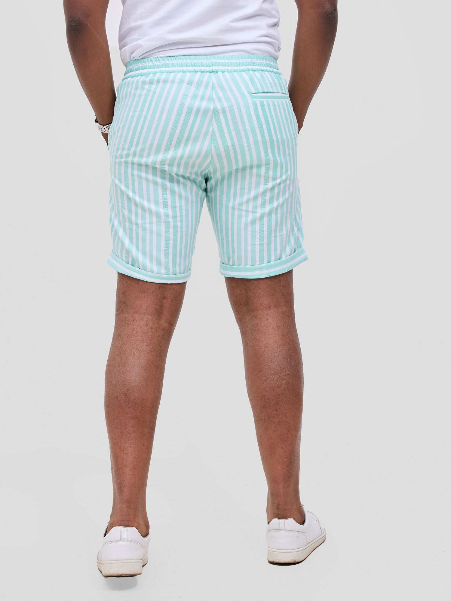 Safari Mansi Mens Shorts - Green Stripes - image 2