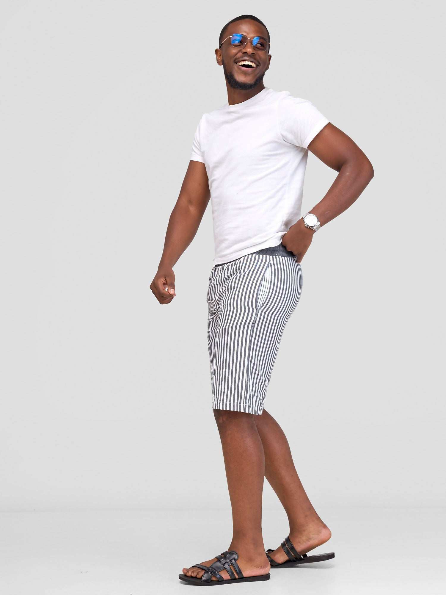 Liquid Lemn Mistari Kikoy Summer Striped Short - Grey - image 4